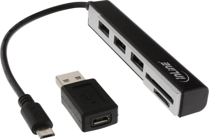 InLine Dual-Slot-Cardreader, USB-A 2.0/USB 2.0 Micro-B [Stecker]