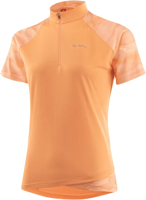 Löffler Barkly Rise Half-Zip Trikot kurzarm papaya (Damen)