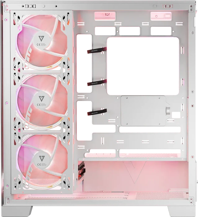 Modecom Volcano Space Apex ARGB Midi White, weiß, Glasfenster