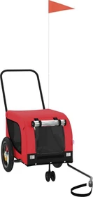 vidaXL Hunde 124x53cm Fahrradanhänger rot/schwarz