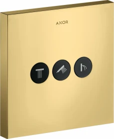 Hansgrohe Axor ShowerSelect eckig Kontrollfeld mit 3 Ventilen polished gold optic