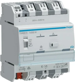 Hager KNX easy Universal-Dimmaktor 1-fach, 300W, 4TE REG (TXA661A)