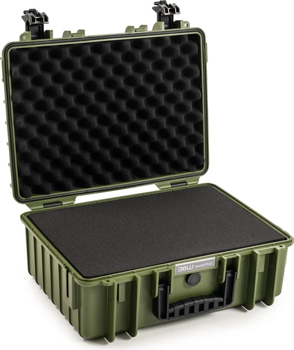B&W International Outdoor Case Typ 5000 Koffer bronze grün mit Schaumstoffeinsatz