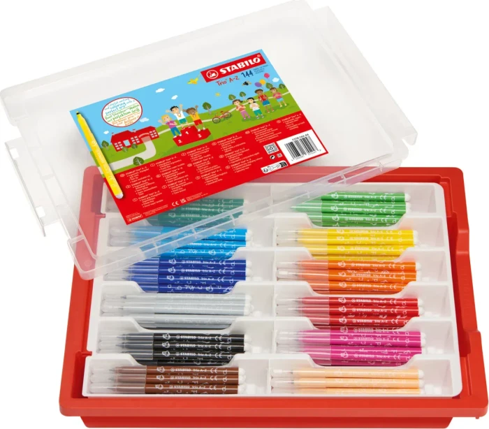 STABILO Trio A-Z 12 Farben, 144er-Set, Kunststoffbox