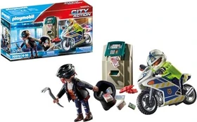 playmobil City Action Polizei-Motorrad Verfolgung des Geldräubers