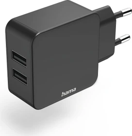 Hama 2-fach-Ladegerät USB-A-Netzteil 2.4A Universaladapter 12W schwarz