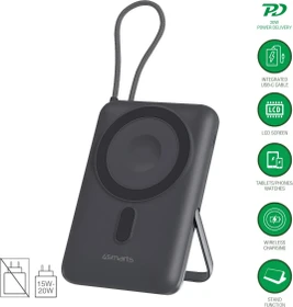 4smarts Enterprise Pocket 10000mAh 22.5W Qi2 ready grau
