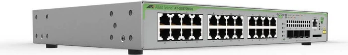 Allied Telesis CentreCOM GS970M Desktop Gigabit Managed Switch, 24x RJ-45, 4x SFP