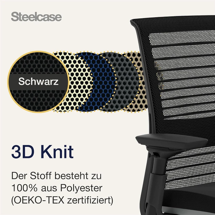 Steelcase Think Bürostuhl mit Armlehnen, schwarz