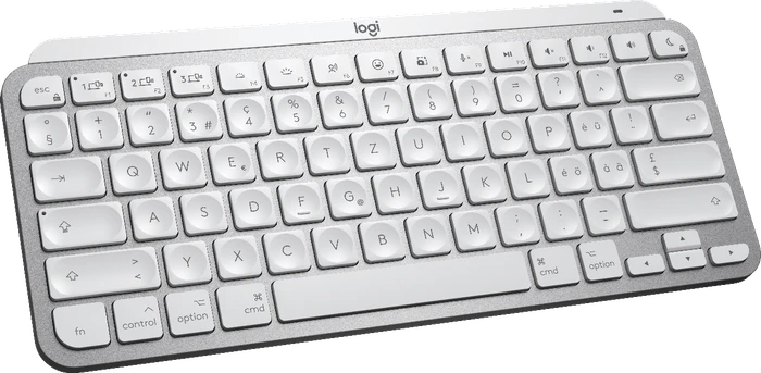 Logitech MX Keys Mini for Mac, LEDs weiß, Logi Bolt, Pale Gray, weiß/grau, USB/Bluetooth, CH