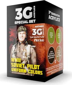 AK-Interactive 3rd Gen Acrylic Colors WWII Soviet Pilot Uniform Colors Farbset, 4-tlg.