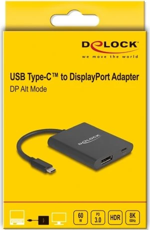 DeLOCK USB-C zu DisplayPort-Adapter 8K mit PD 60W