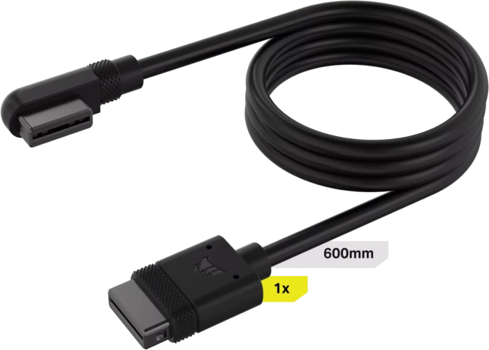 Corsair iCUE LINK Verlängerung, gewinkelt, 60cm, schwarz