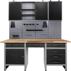 Ondis24 Harry Werkbank-Set grau/schwarz