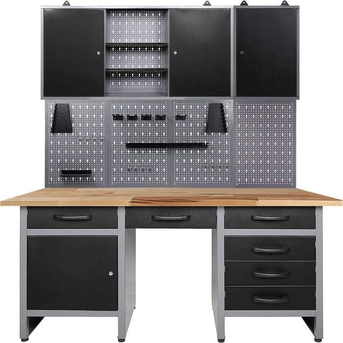 Ondis24 Harry Werkbank-Set grau/schwarz