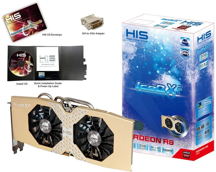 HIS Radeon R9 280 IceQ X² OC, 3GB GDDR5, DVI, HDMI, 2x mDP