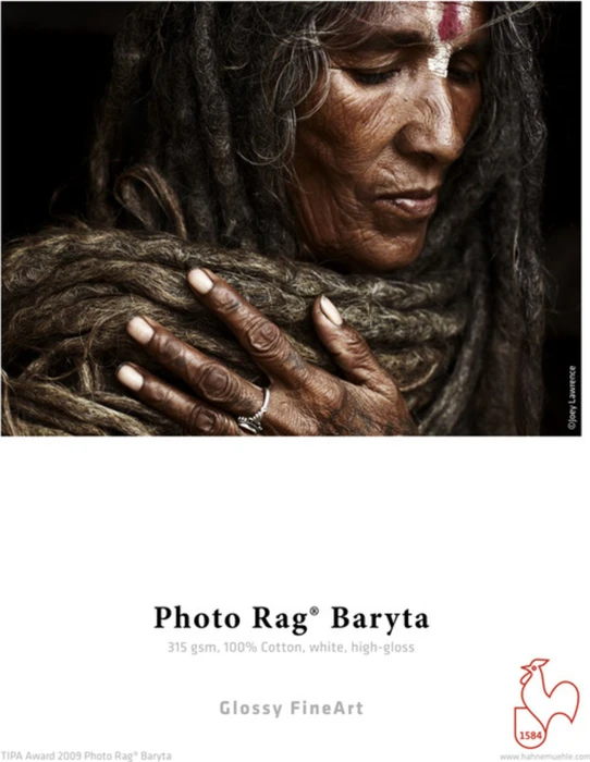 Hahnemühle Digital Glossy FineArt Photo Rag Baryta Fotopapier hochglänzend, 36", 315g/m², 12m