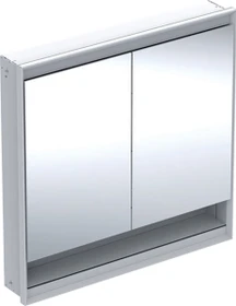 Geberit ONE Spiegelschrank ComfortLight, Nische, 2 Türen, UP-Montage, 90cm, weiß/Aluminium pulverbeschichtet