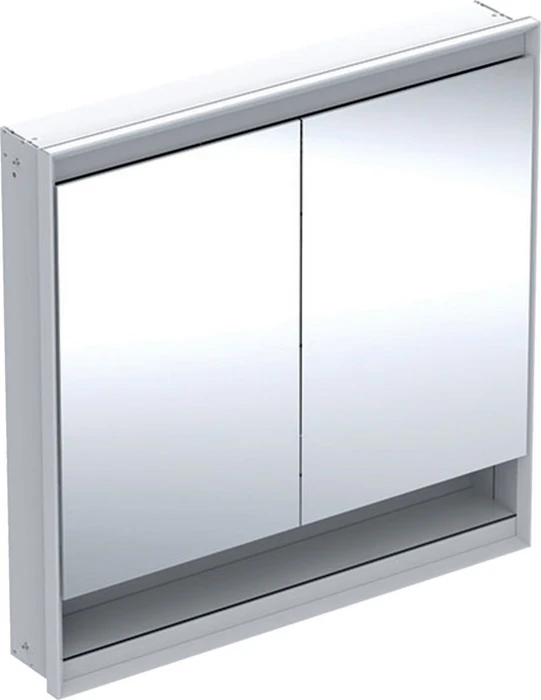 Geberit ONE Spiegelschrank ComfortLight, Nische, 2 Türen, UP-Montage, 90cm, weiß/Aluminium pulverbeschichtet