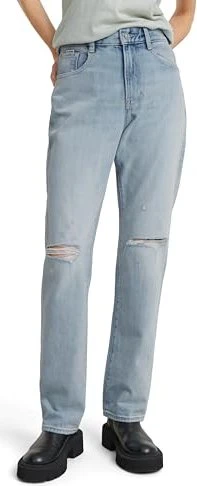 G-Star Viktoria High Straight Jeans sun faded ripped mirage blue (Damen)