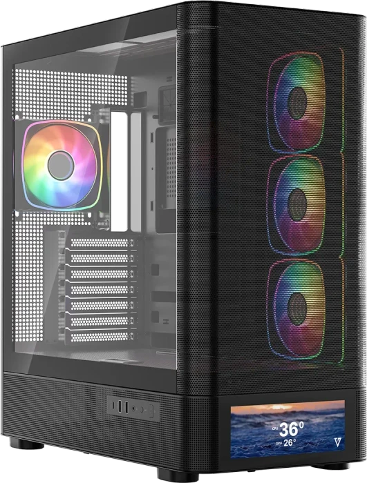 Modecom Volcano AQ500 ARGB Black, Glasfenster