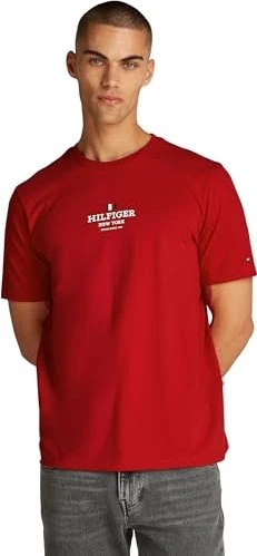 Tommy Hilfiger Roundneck Logo T-Shirt kurzarm medium red (Herren)