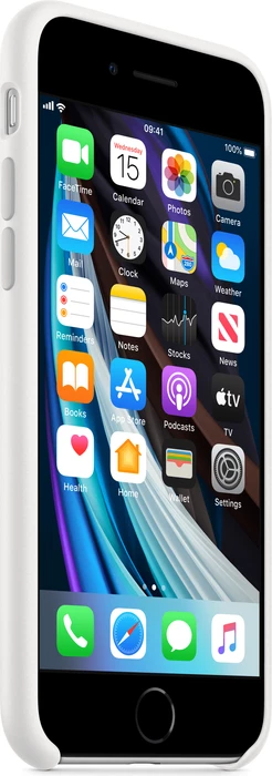 Apple Silikon Case für iPhone SE (2020) weiß