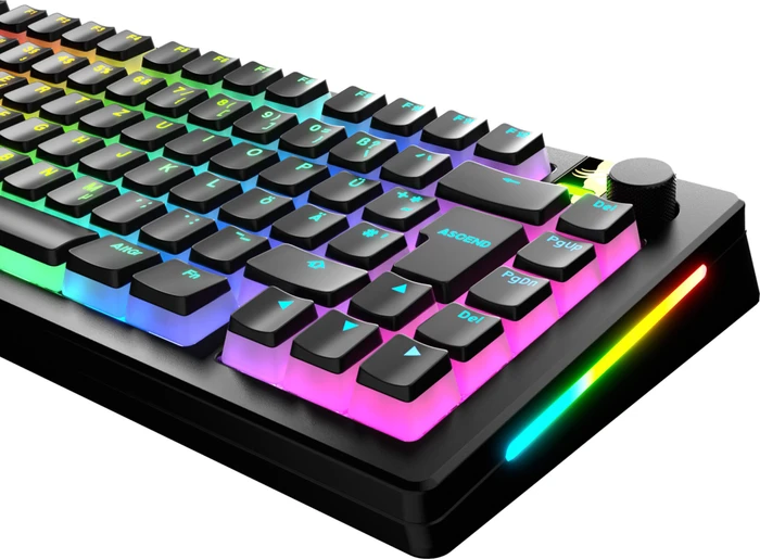 Glorious Aura V3 Keycaps, Kunststoff (PBT) Double-Shot, schwarz/transparent, 131 Tasten, ISO-DE