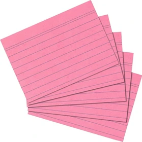 Herlitz Karteikarten, A5, liniert, rosa, 100 Blatt