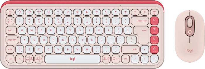 Logitech POP Icon Combo, Rose & Off-White, Logi Bolt, USB/Bluetooth, US