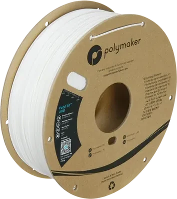 Polymaker PolyLite ABS, weiß, Spule, 1.75mm, 1.00kg