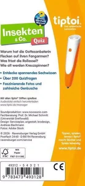Ravensburger tiptoi Spiel: Wieso? Weshalb? Warum? Quiz - Insekten & Co.