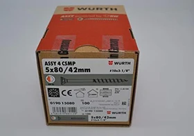 Würth ASSY 4 CSMP 5x80 Spanplattenschraube, 5x80mm, 100 Stück