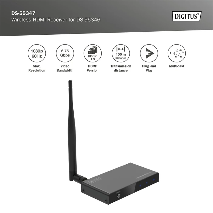 Digitus Empfängereinheit für Wireless HDMI Extender Set, Extender Set