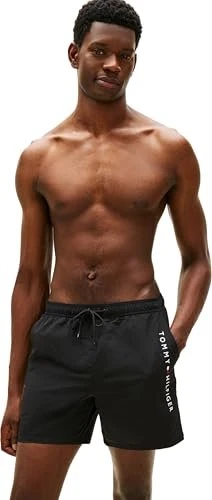 Tommy Hilfiger Original Mid mit Logo Badeshorts schwarz (Herren)