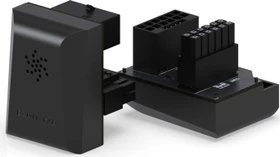 EZDIY-FAB 12VHPWR Winkeladapter 180°, Variante RVS, Sense-Pins an der Unterseite, schwarz, 450W