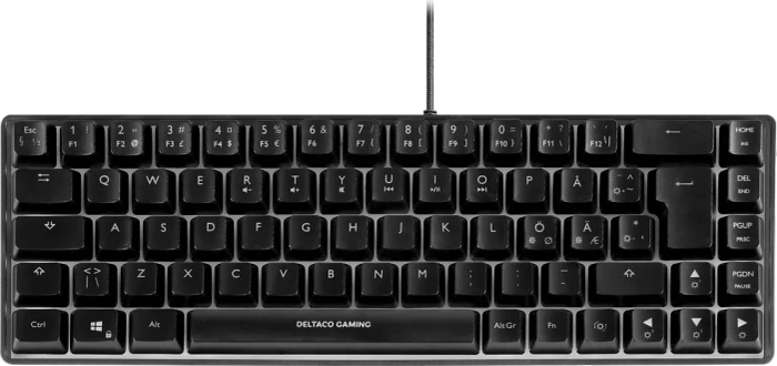 Deltaco Gaming DK240 Mini, 60%, schwarz, LEDs RGB, semi-transparent, USB, DE