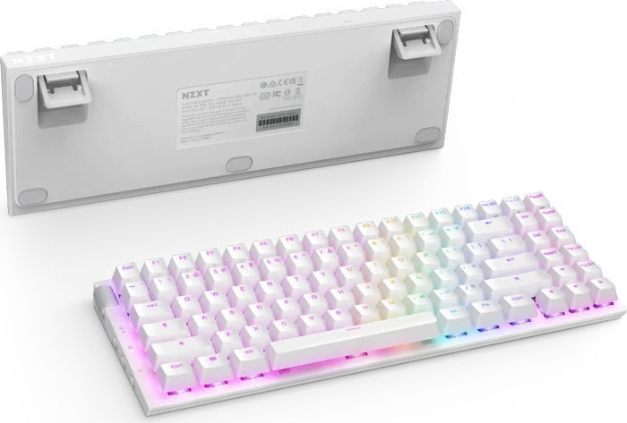 NZXT Function 2 MiniTKL, matt weiß, LEDs RGB, hot-swap, Swift Optical PURPLE, USB, DE