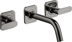 Hansgrohe Axor Citterio M 3-Loch Waschbeckenarmatur mit Hebelgriffen 166mm polished black chrome