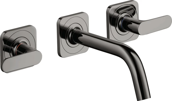 Hansgrohe Axor Citterio M 3-Loch Waschbeckenarmatur mit Hebelgriffen 166mm polished black chrome