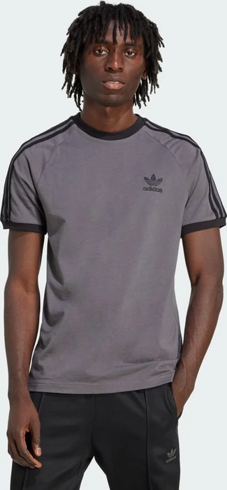 adidas Adicolor Classics 3-Streifen T-Shirt kurzarm grey five/black (Herren)