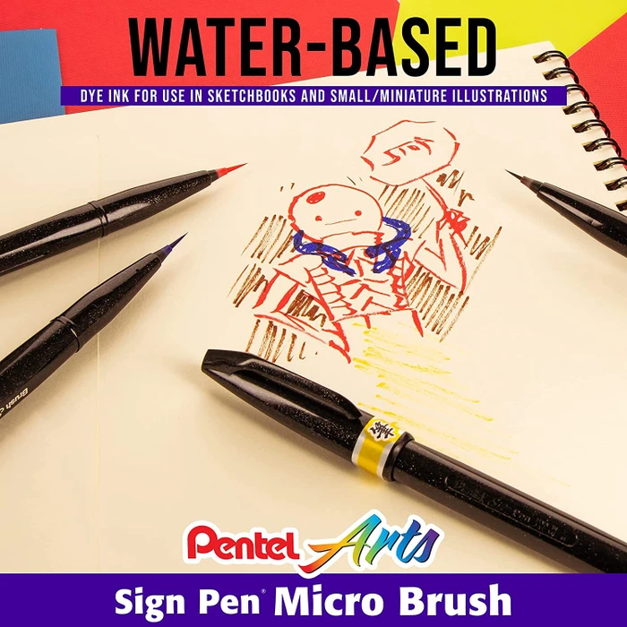 Pentel Brush Sign Pen Micro Brush SESF30C sortiert, 12er-Set, Etui