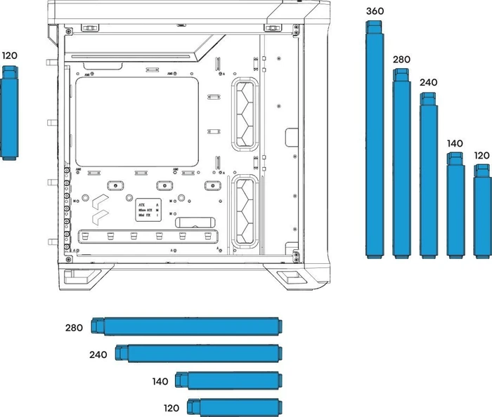 Fractal Design Torrent Compact White RGB TG Light Tint, Glasfenster