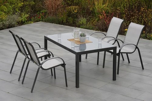 Merxx Amalfi Gartenmöbel-Set diamantbraun, 5-tlg.