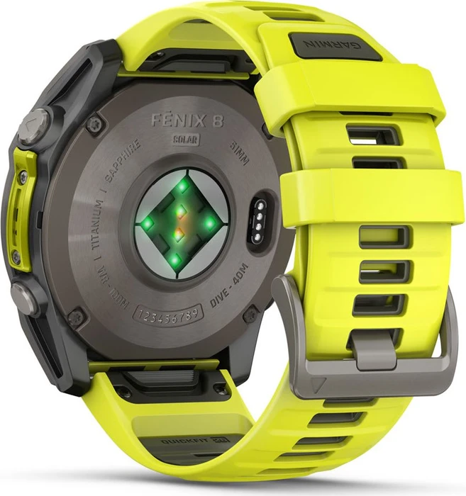 Garmin Fenix 8 51mm Sapphire Solar titanium/amp yellow-graphite