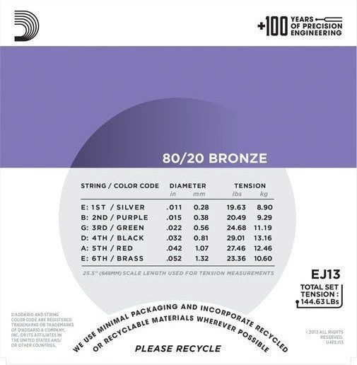 D'Addario 80/20 Bronze Custom Light 3-Pack