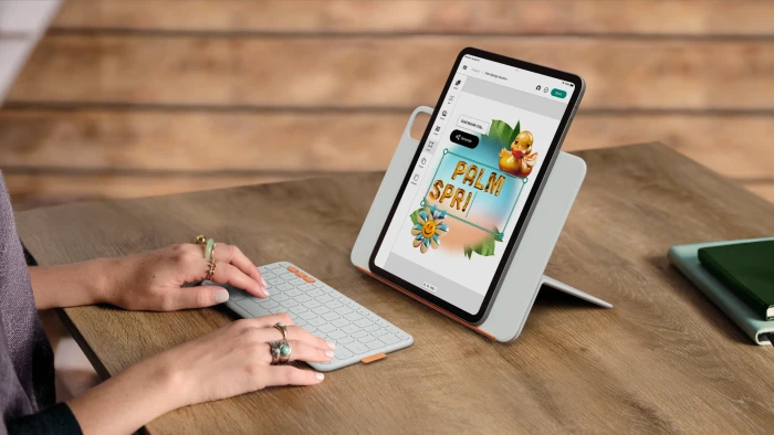 Logitech Flip Folio für iPad Pro 11" (M4/M5) und iPad Air 11" (M2/M3), Pale Grey, CH