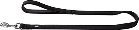 Hunter Softie Führleine für Hunde, Kunstleder, mit Handschlaufe, 1.5/110cm, schwarz