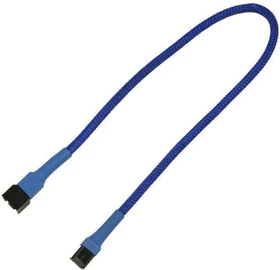 Nanoxia 3-Pin Verlängerung, sleeved, 30cm, blau