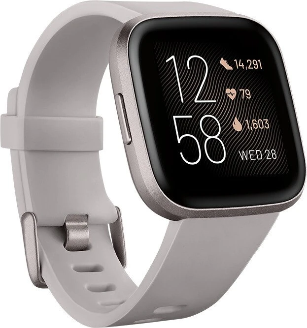 Fitbit Versa 2 Aktivitäts-Tracker stone/mist grey aluminium